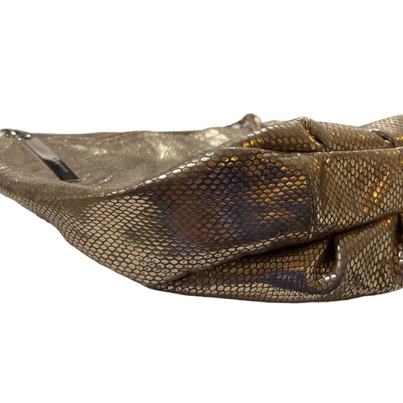 MICHAEL KORS JULIAN PYTHON PRINT LARGE GOOLD HOBO - Picture 4 of 10